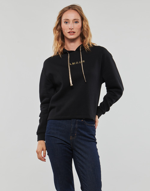 Pieces - PCCHILLI LS AMOUR HOODIE KAC FC - Noir
