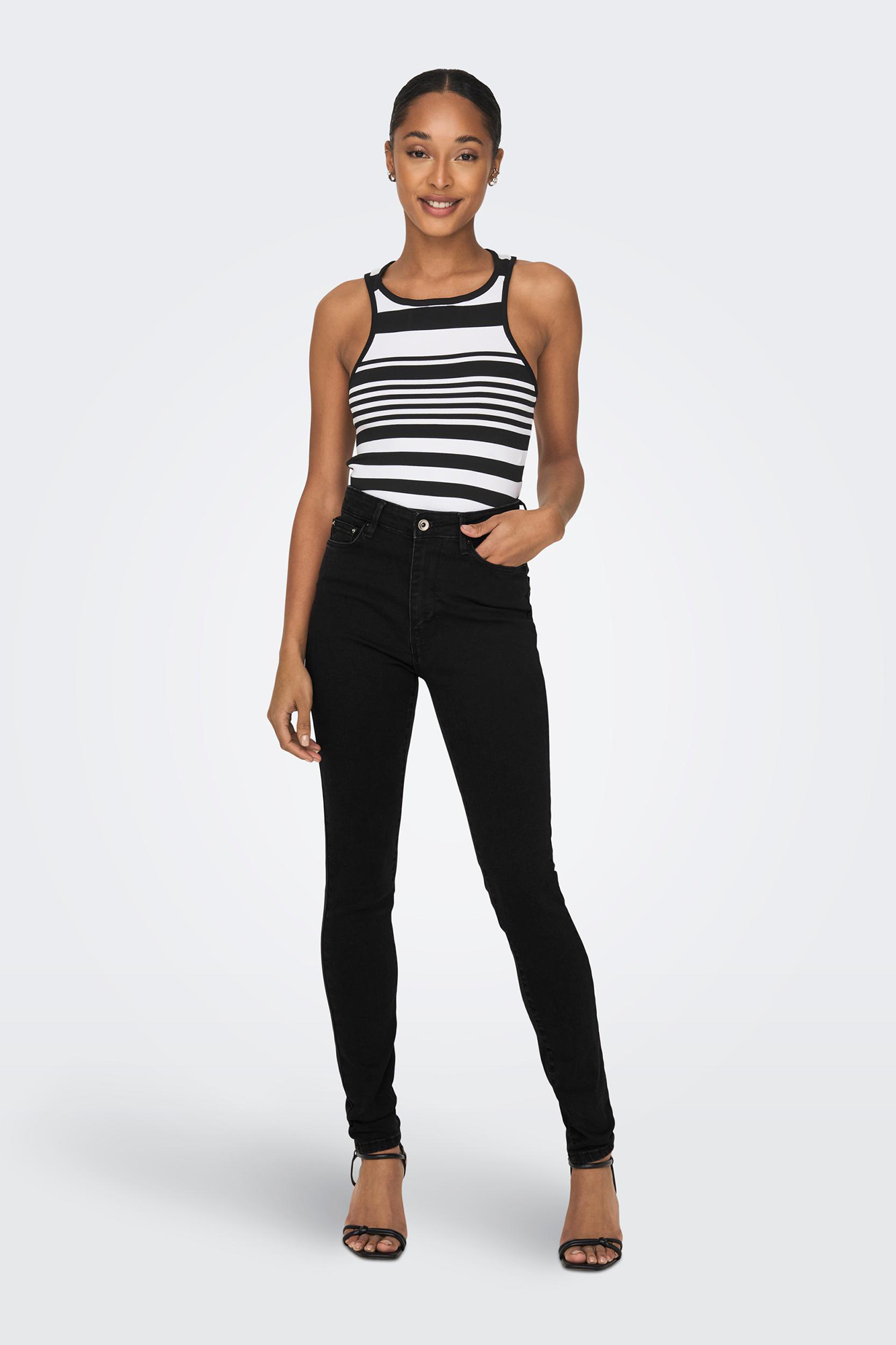 Calça jeans skinny de cintura alta