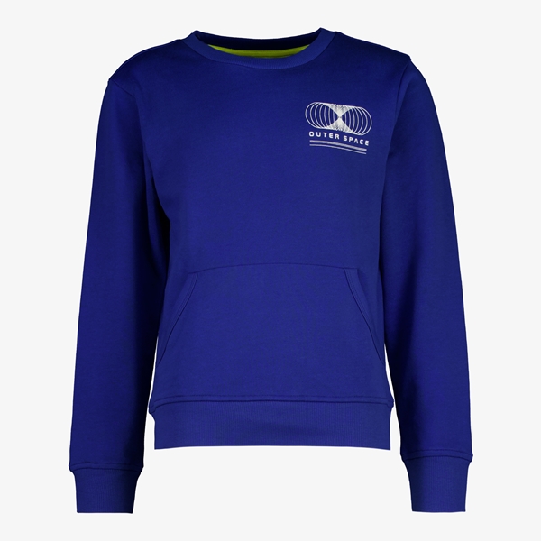 Unisgned jongens sweater met backprint blauw