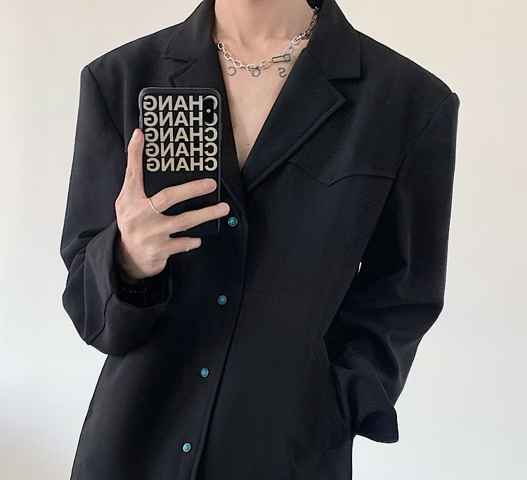 Omozando - Blazer met reverskraag en enkele knoopsluiting