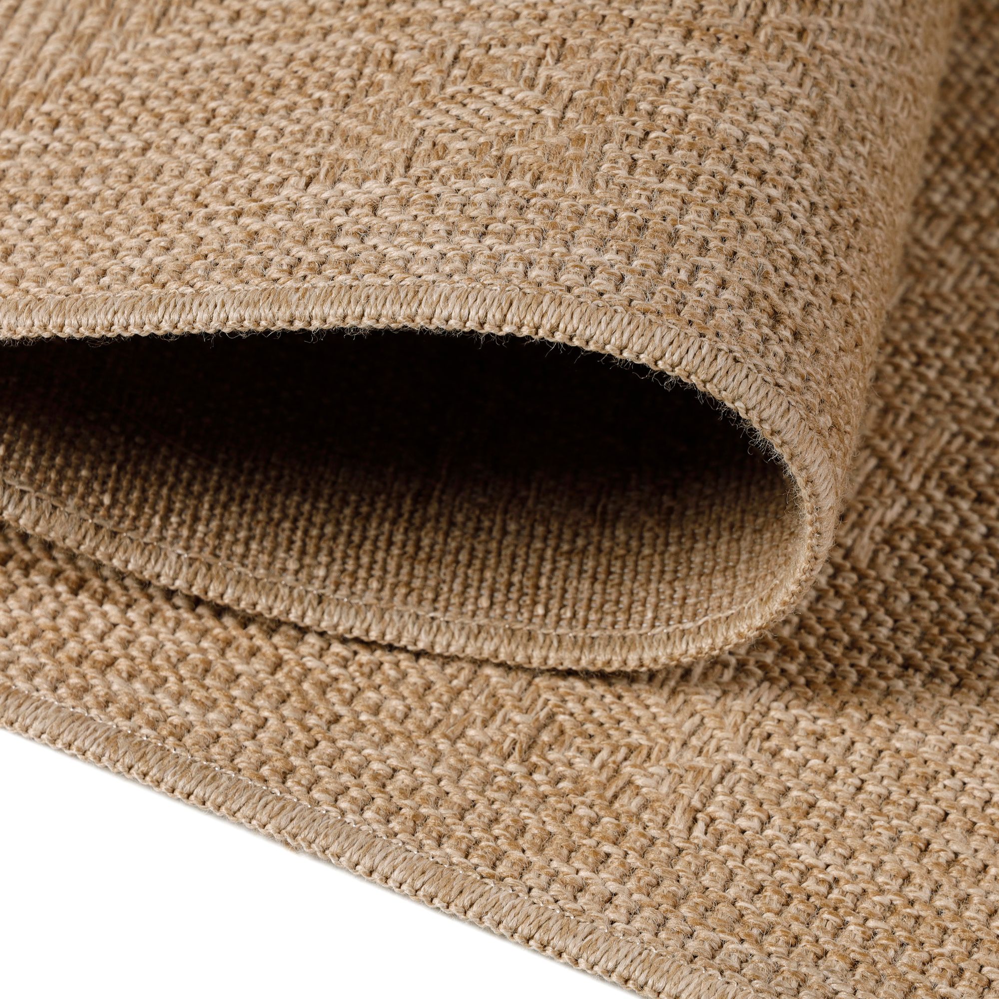 In & Outdoor Teppich Wetterfest Läufer Beige - Balkon Teppich Wasserfest