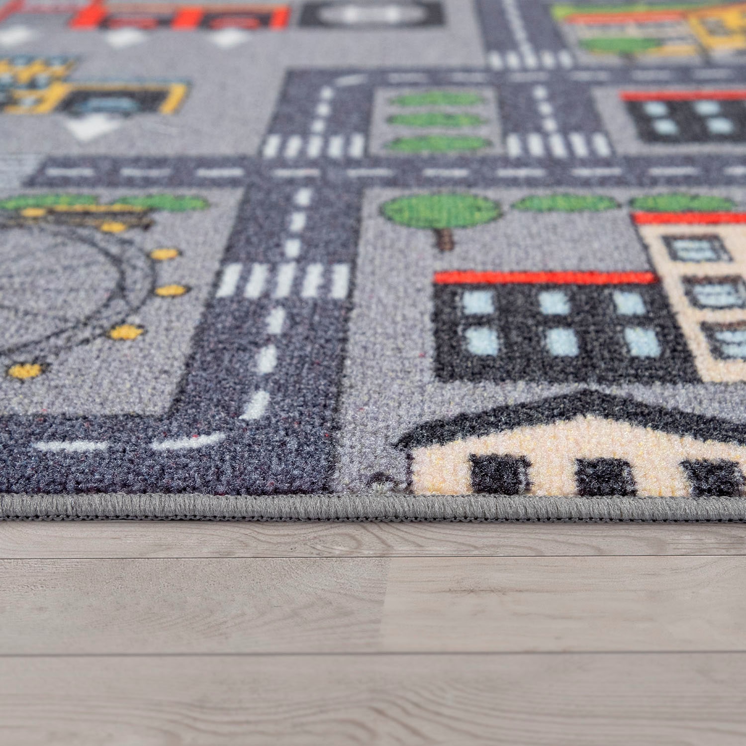 Paco Home Kinderteppich »Bino 577« rechteckig 4 mm Höhe Kurzflor, Strassen-Spiel-Teppich, Kinderzimmer