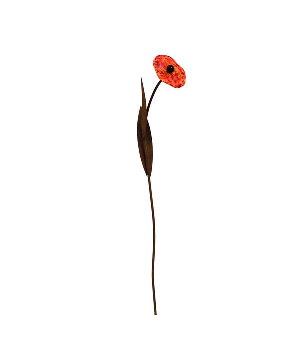 Ferrum Metall/Glas-Mohnblume, ca. H70 cm