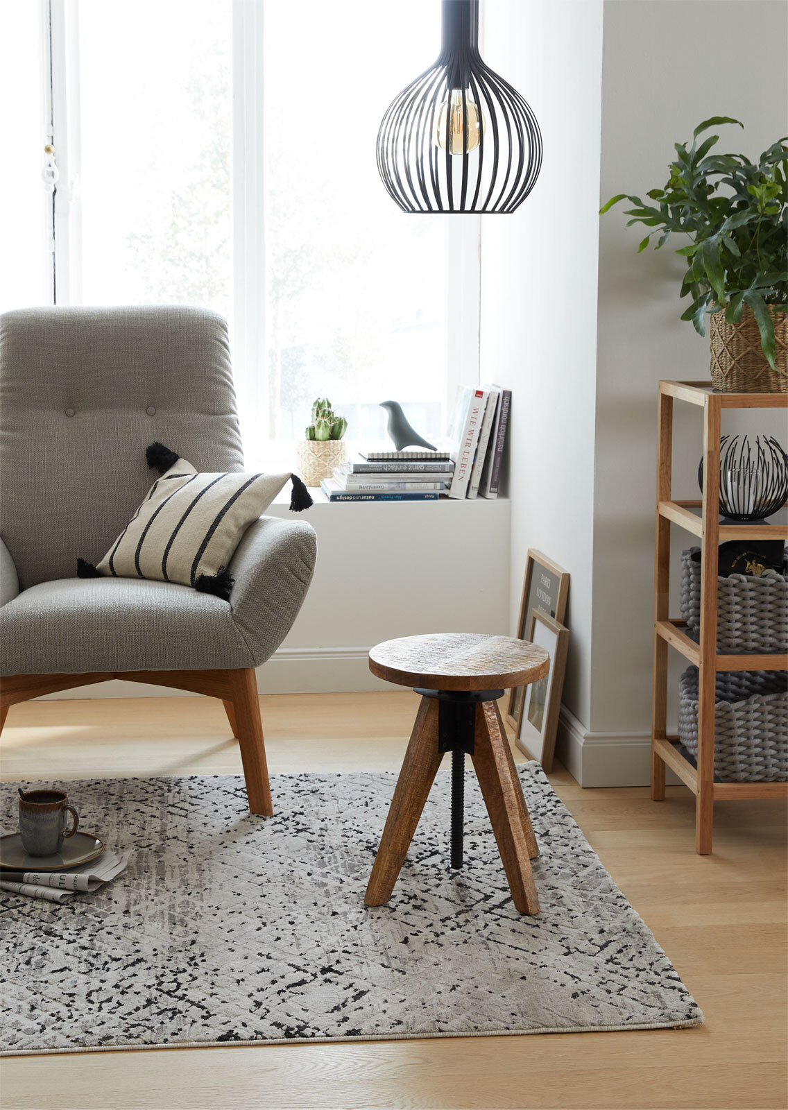 INTERhome Hocker WOODSTOCK 65 cm Mangoholz massiv