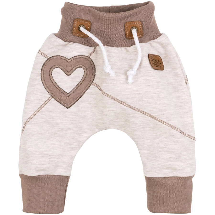 Baby Sweets 2tlg Set Shirt + Hose Patchwork Herzen beige