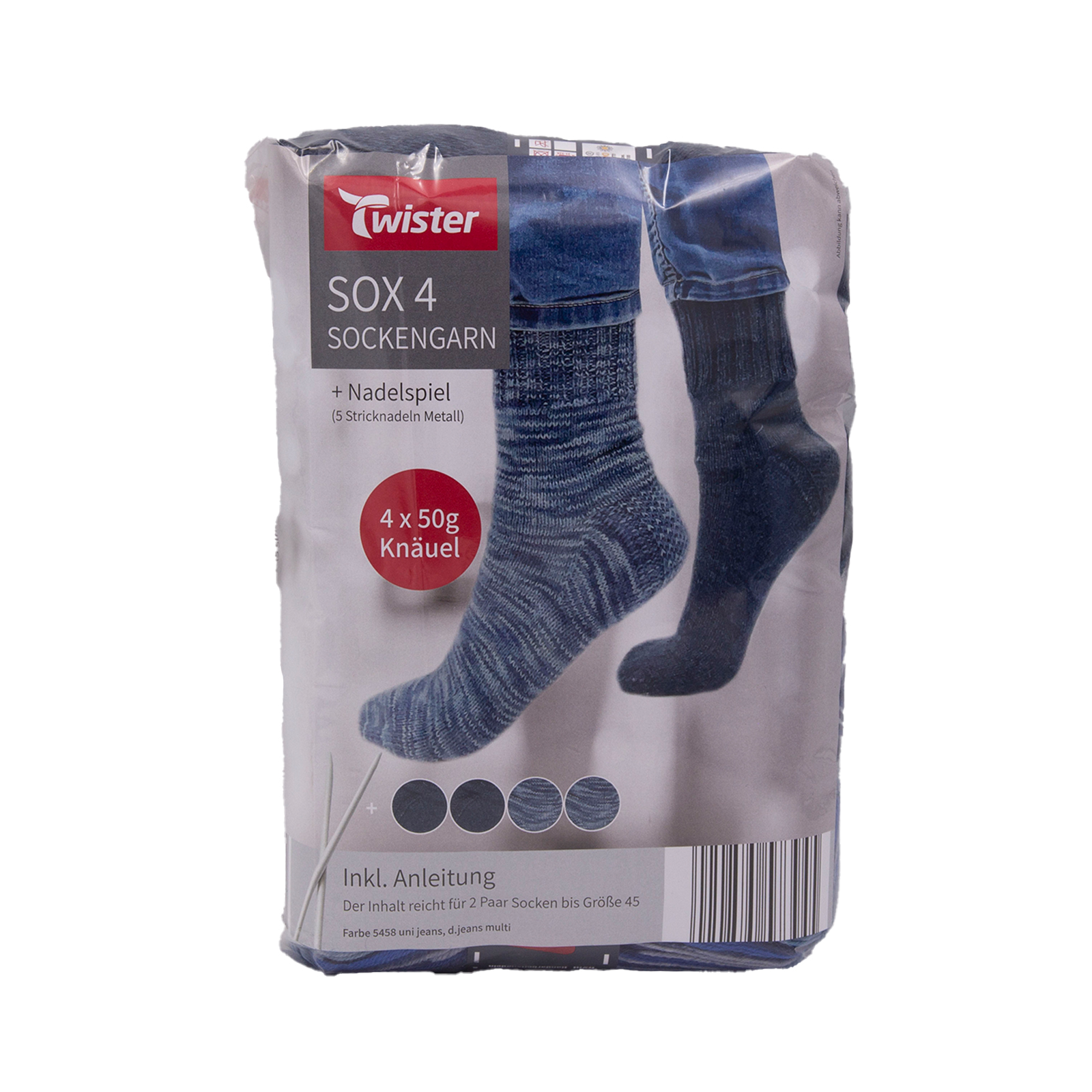 9-teiliges Socken-Strickset TWISTER SOX 4 - jeansblau-jeansblau multicolour - 200g