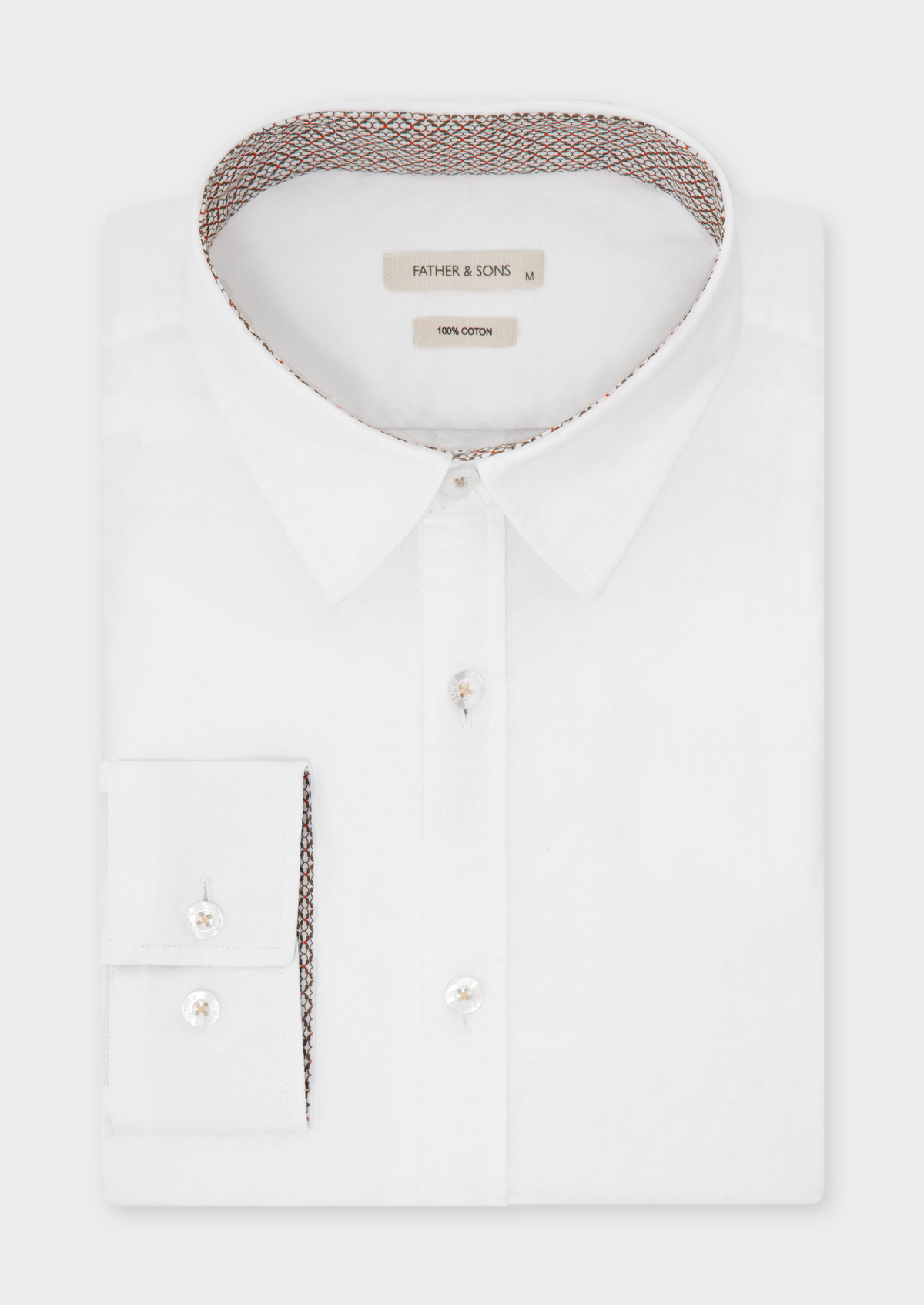 Chemise sport Regular en coton façonné uni blanc