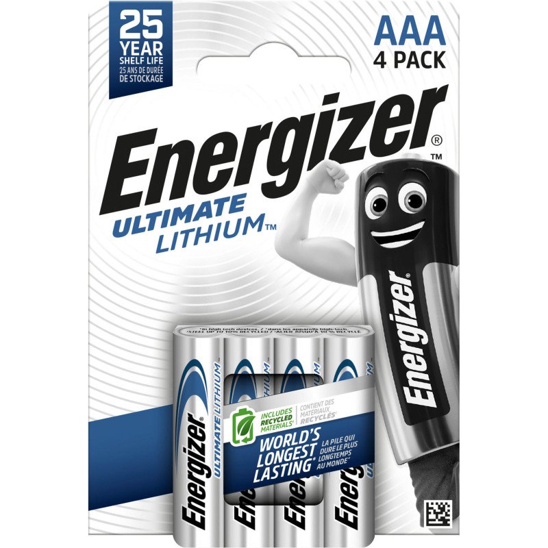 Energizer Ultimate - Pack de 4 piles Lithium AAA/LR03 - 1,5V