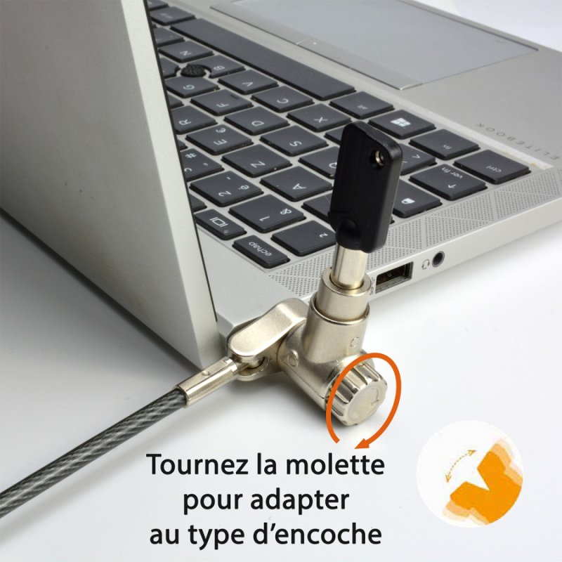 MCL MJ1C99A8LEUNIVCLE câble antivol Noir 2 m