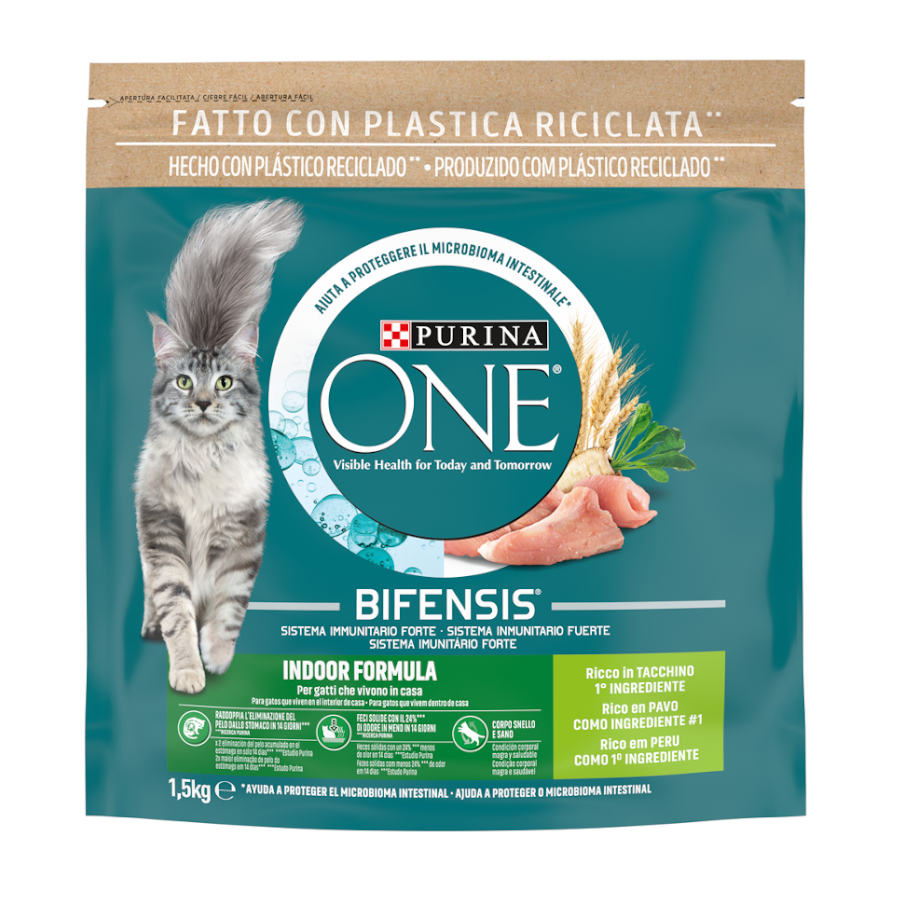 Ração para gatos Purina One Indoor com peru e cereais