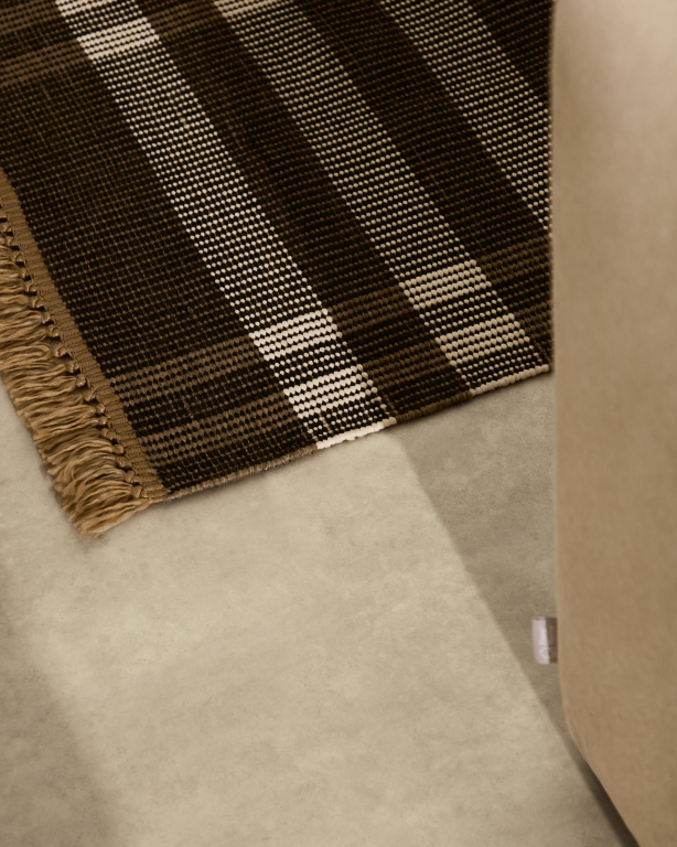 Kave Home Barani vloerkleed 60x90 bruin/zwart