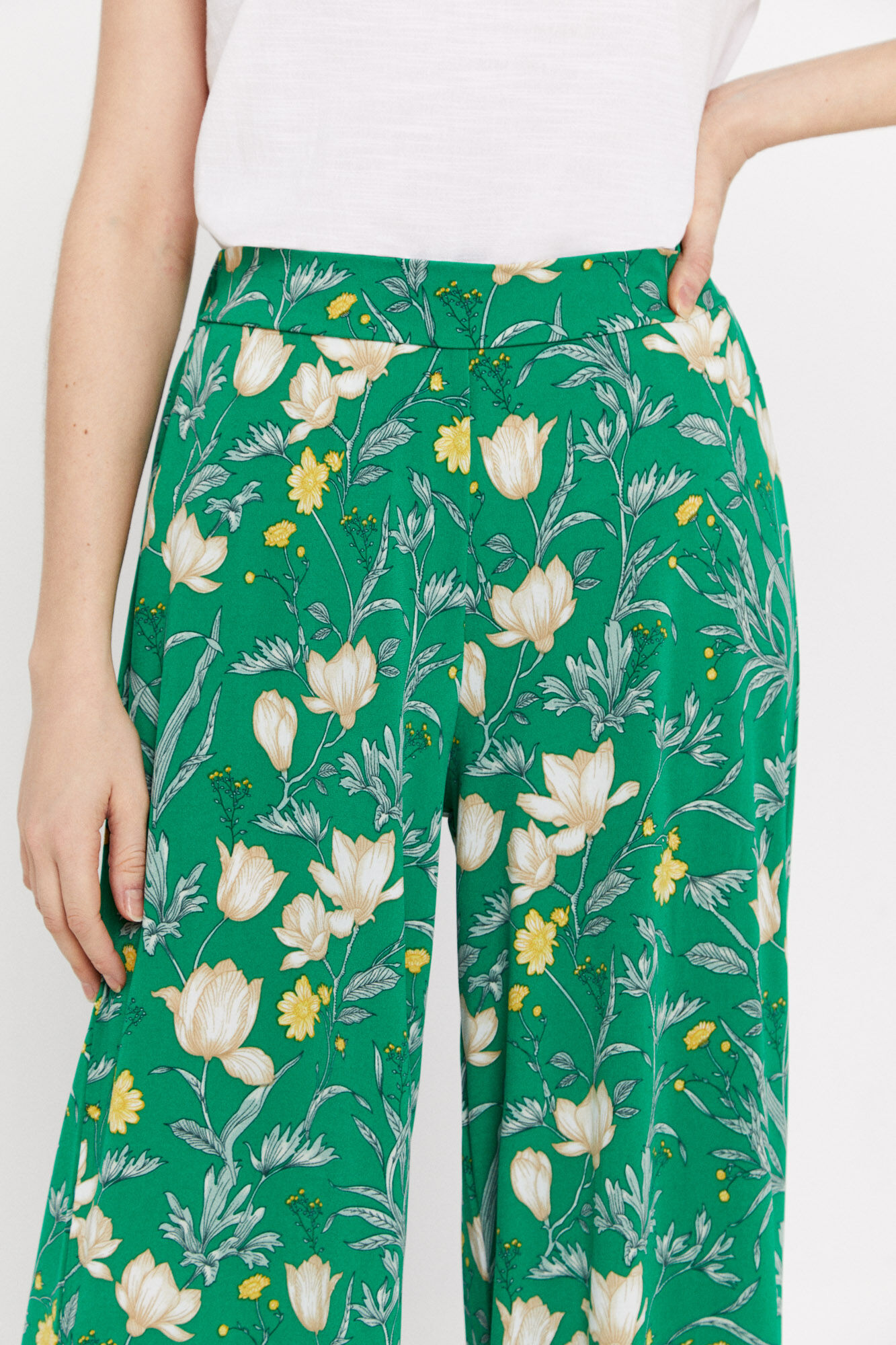 Calças de malha estampadas - Estampa verde