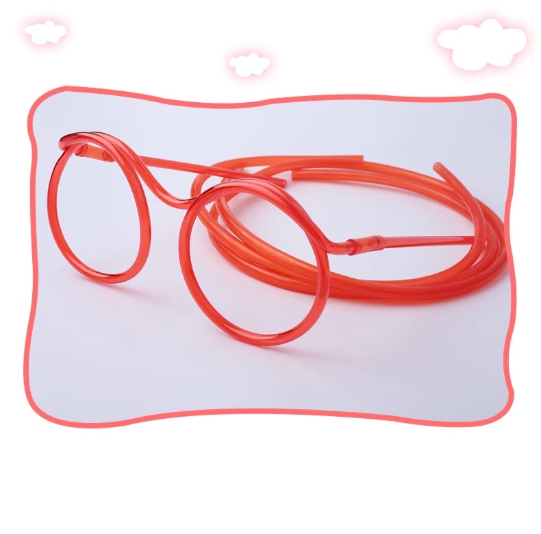 (2er Set) Lustige Strohhalm Brille Party Trinkhalm Accessoire - Transparent