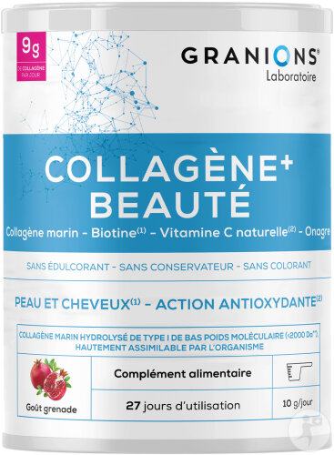 Granions Collagène+ Beauté Hydratation Et Anti-Âge Poudre Goût Grenade Pot 275g