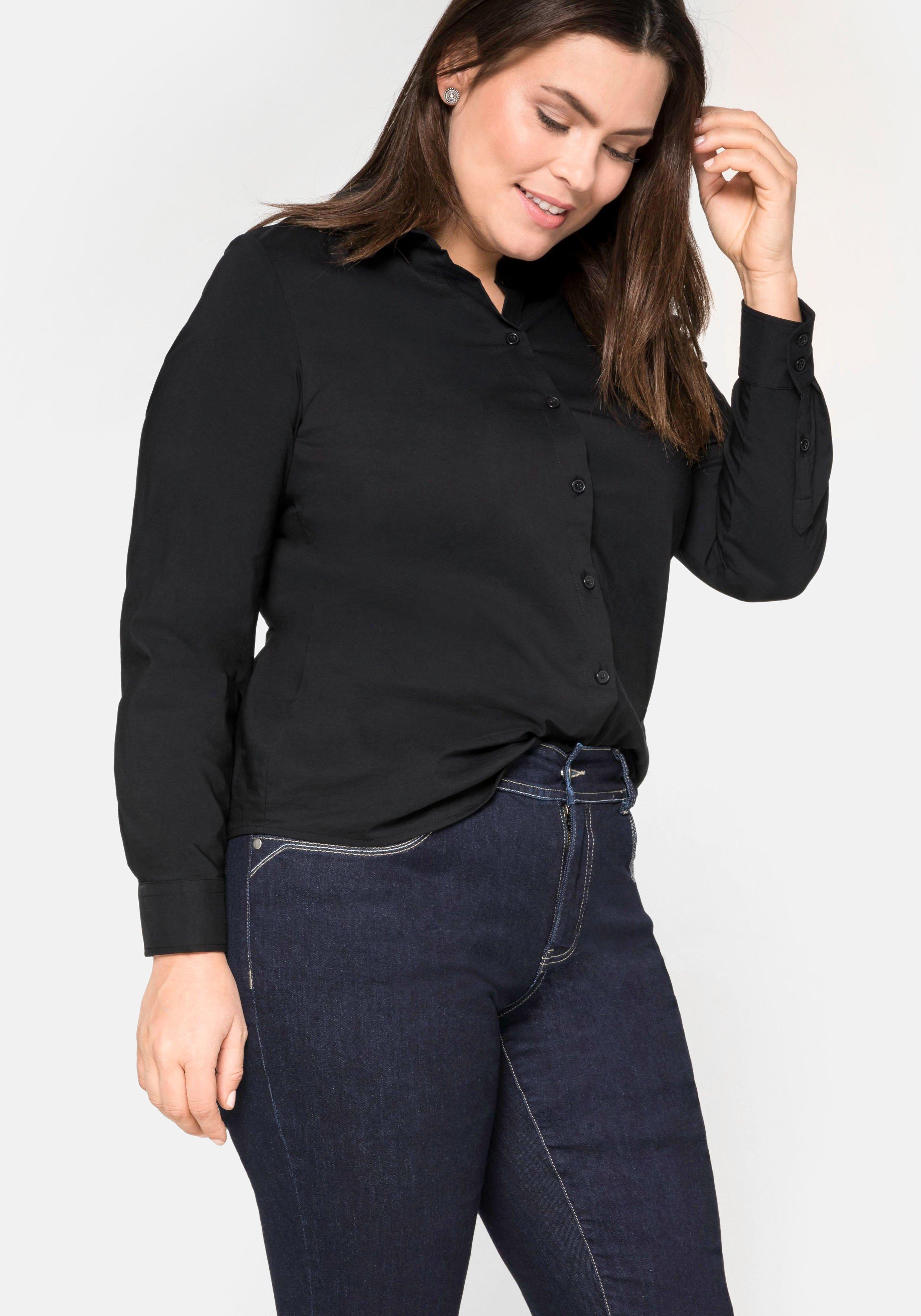 Bluse in leicht tailliertem Schnitt, mit Stretchanteil