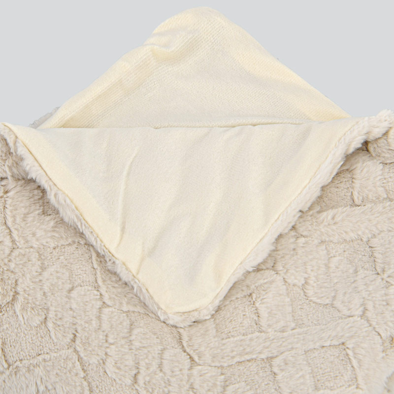Plaid 'Spirale' imitation fourrure beige