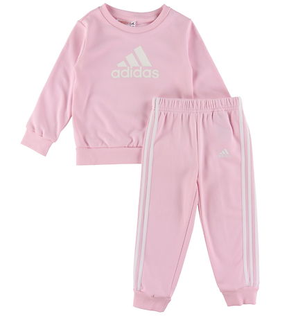 adidas Performance Sweatset - Rosa m. Weiß
