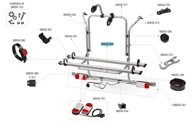 Fiamma Auflagebügel passend für Carry Bike Mercedes Viano / Ford Custom - Fiamma Ersatzteilnummer 98656-054