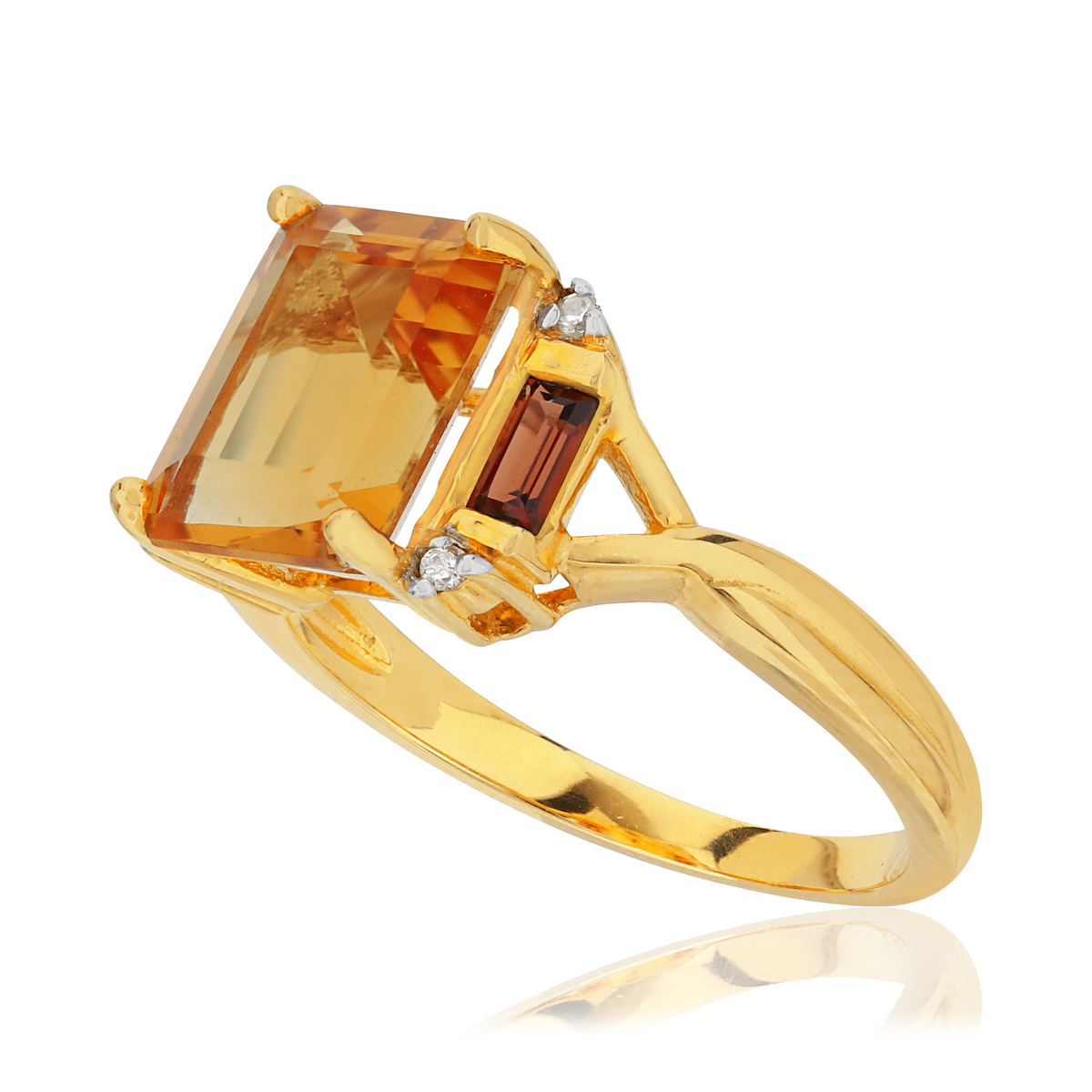 Bague or 375 pierres fines diamants
