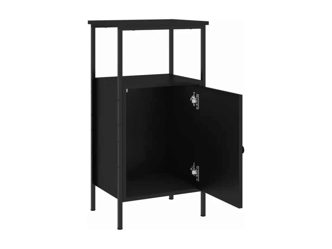 Tables de chevet 2 pcs noir 41x31x80 cm bois d’ingénierie