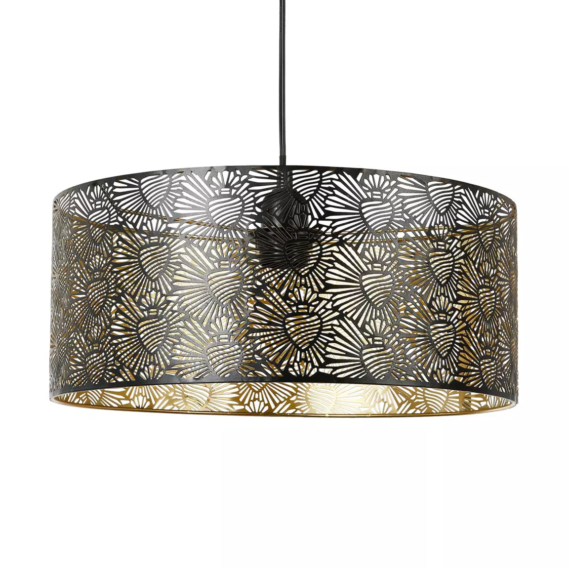 Suspension lumineuse en métal (D35 cm) Corazon Noir
