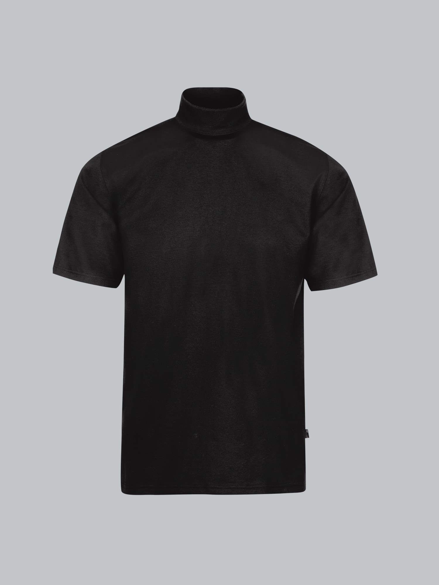 T-Shirt mit Stehkragen Schwarz