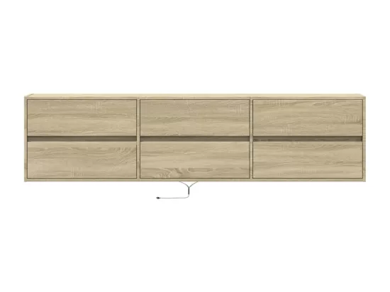 Meuble TV mural avec LED chêne sonoma 180x31x45 cm