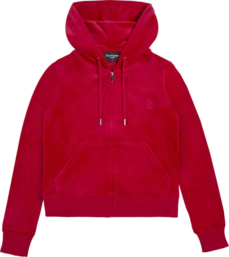 Juicy Couture Robertson Classic Velour Zip Trough Hoodie Astor red