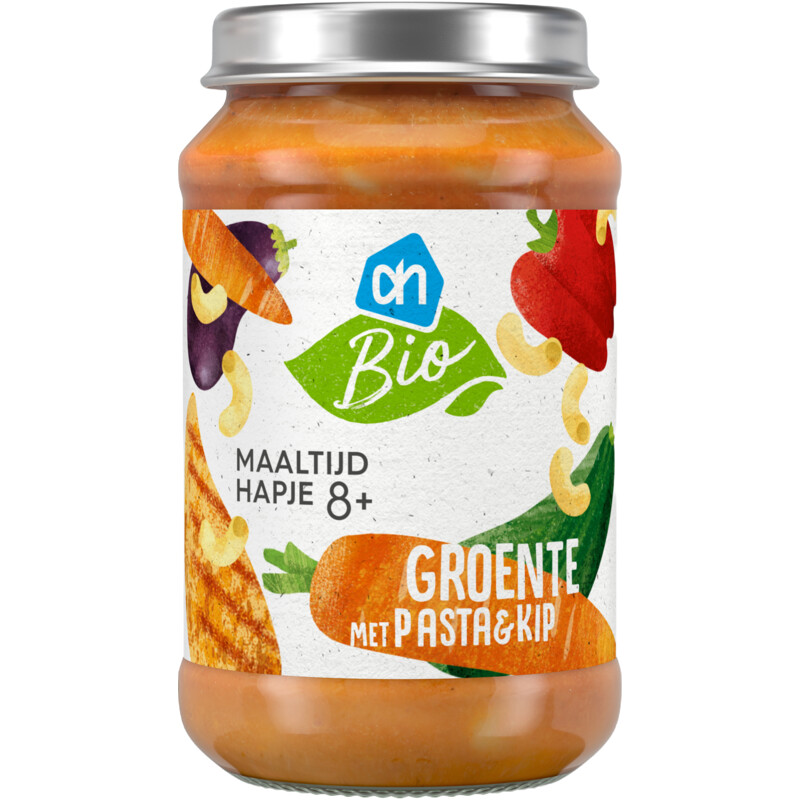 AH Biologisch Groenten met pasta en kip 8m+