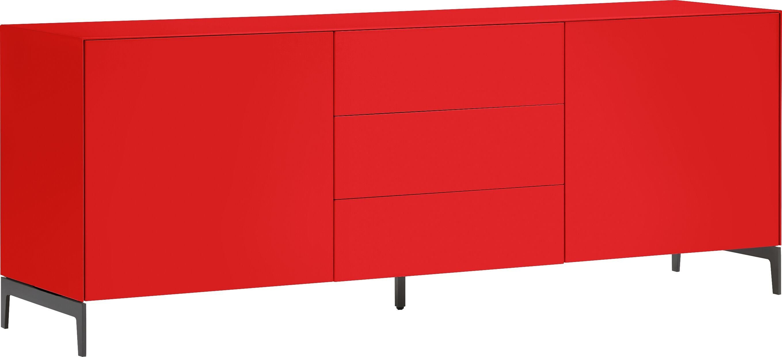 LUX Lowboard - Rot / B: 180.0 cm x T: 46.0 cm x H: 68.0 cm