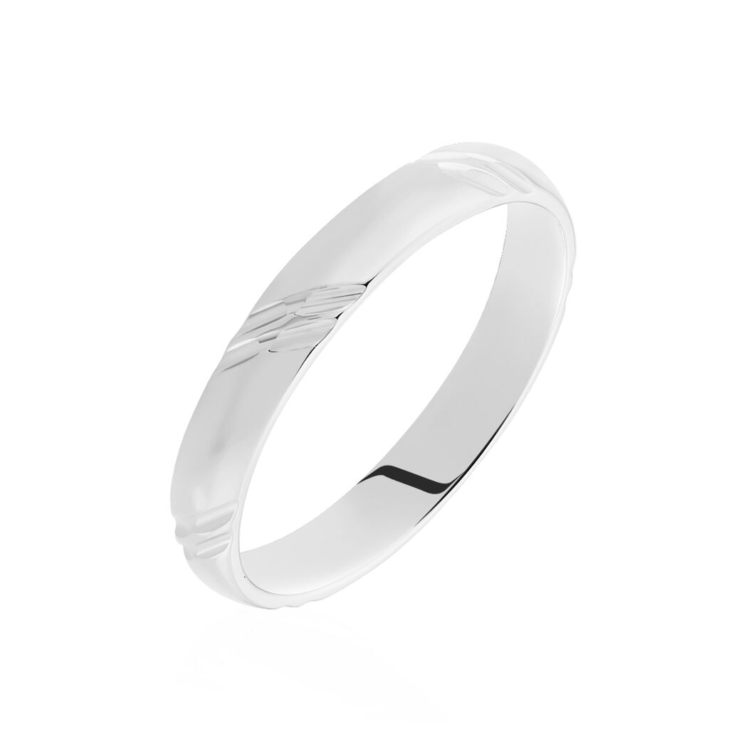 Alliance Soriya Demi Jonc Classique Argent Blanc