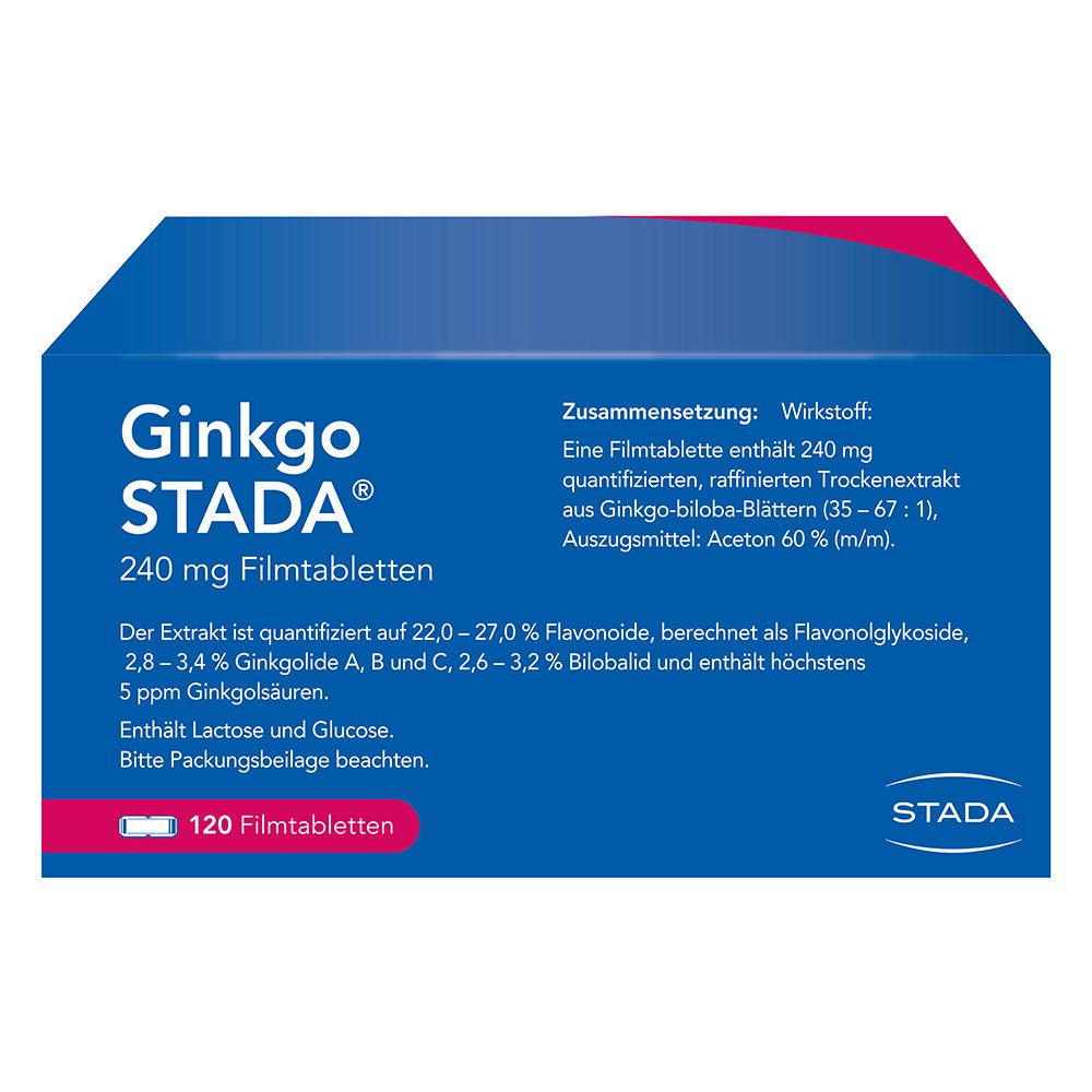 Ginkgo Biloba STADA® 240 mg bei Gedächtnis- und Konzentrationsstörungen