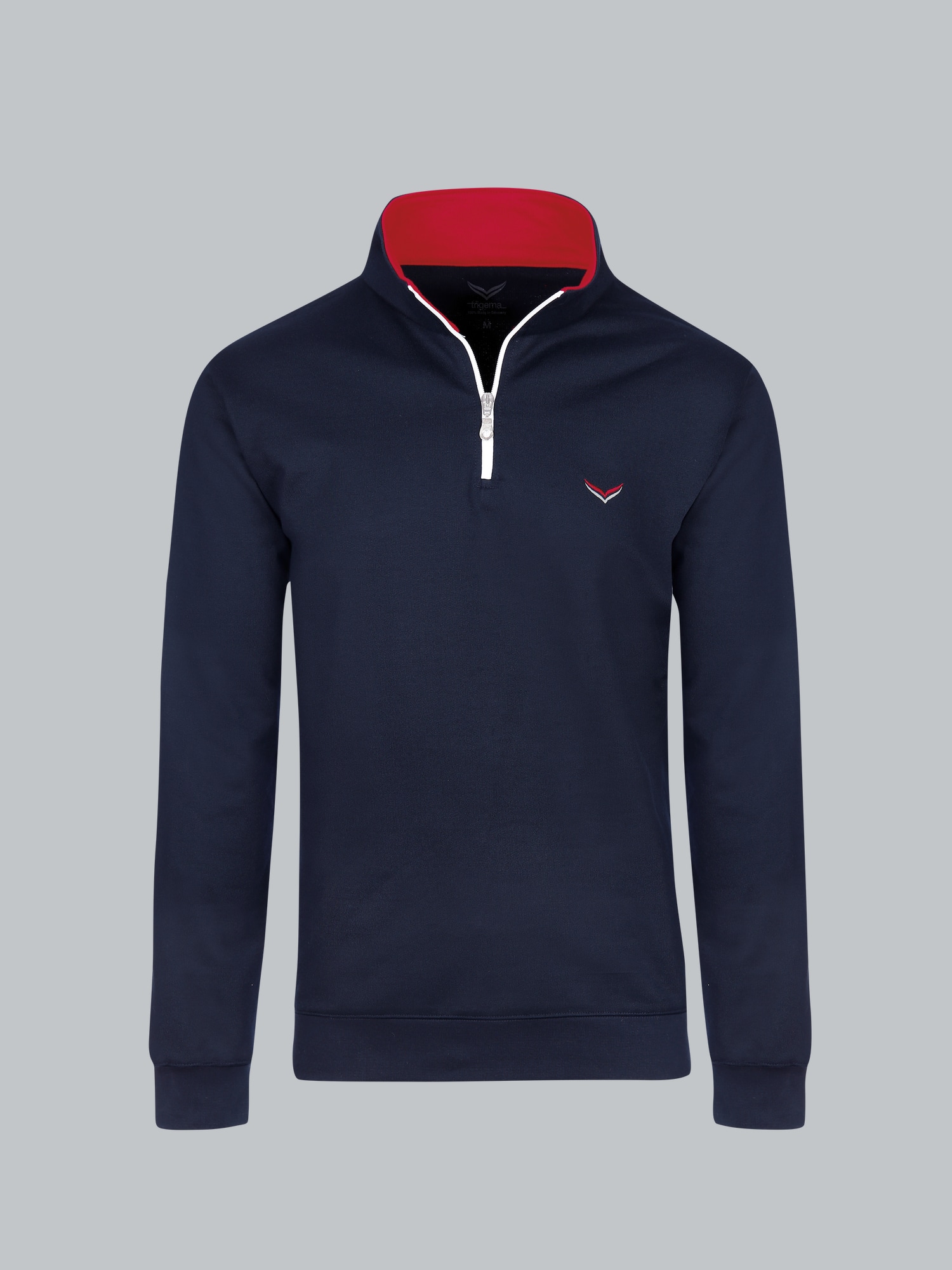 Sweatshirt mit Kragen und Reißverschluss Navy