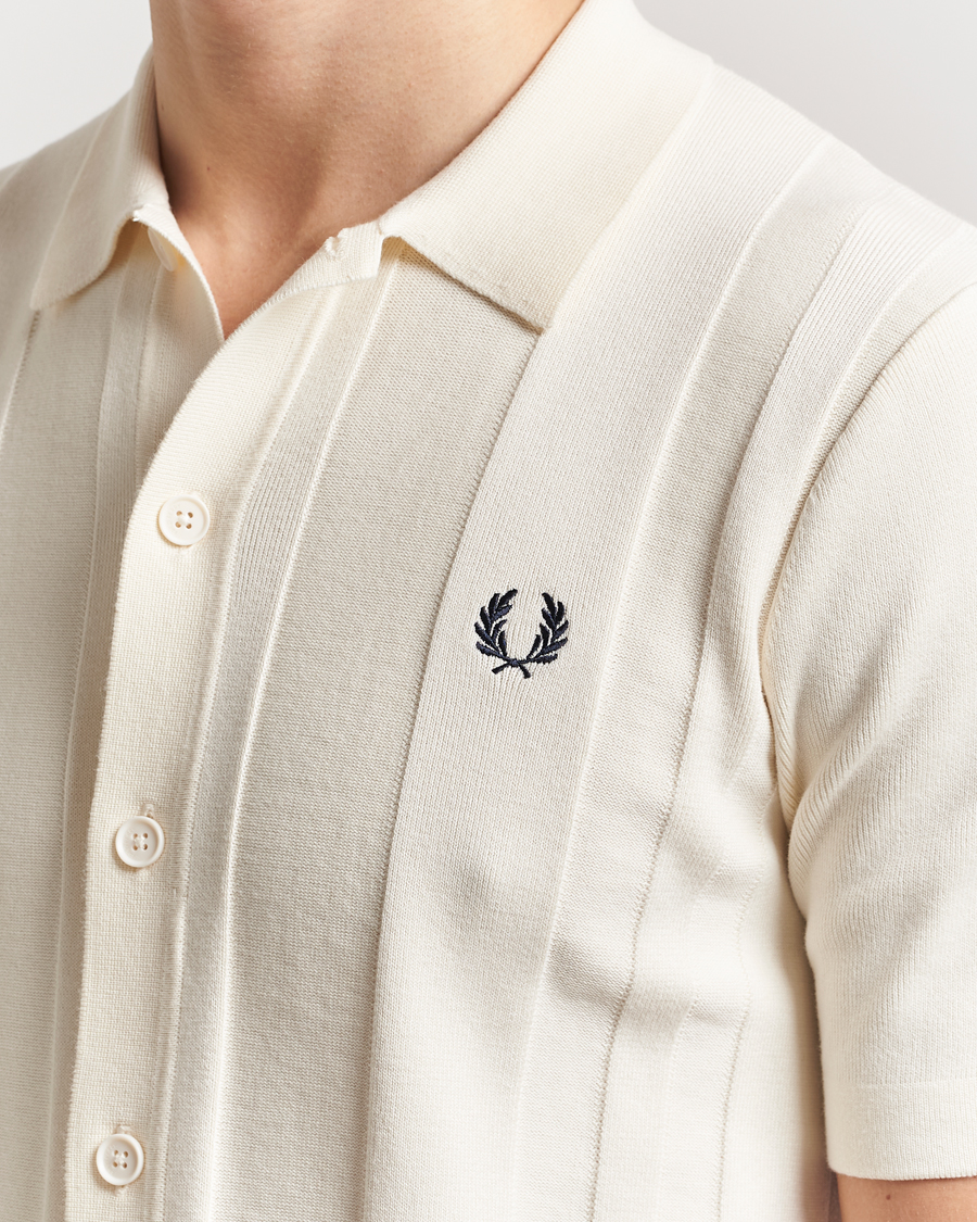Fred Perry Knitted Short Sleeve Shirt Ecru