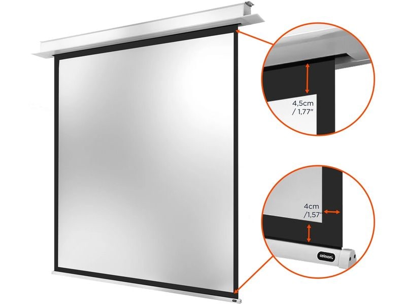 Celexon Deckeinbauleinwand Motor Professional Plus 220x220c Elektrische Deckeneinbau Leinwand