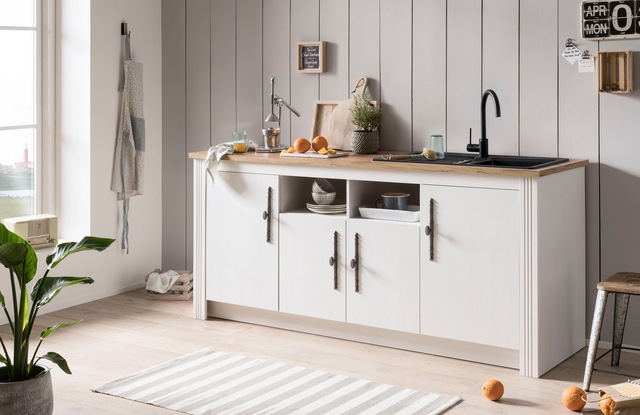 KOCHSTATION Spülenschrank »KS-Westminster« im romantischen Landhausstil, Breite 204 cm, exclusiv by Otto