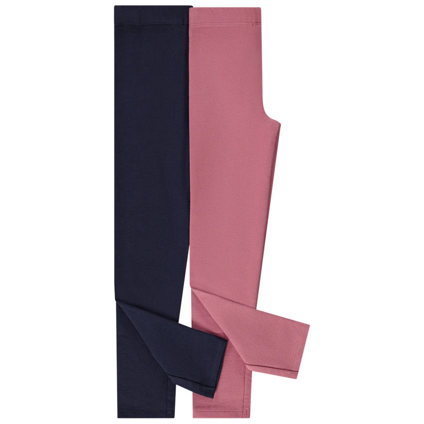 Lot de 2 leggings en molleton pour fille - Fuchsia