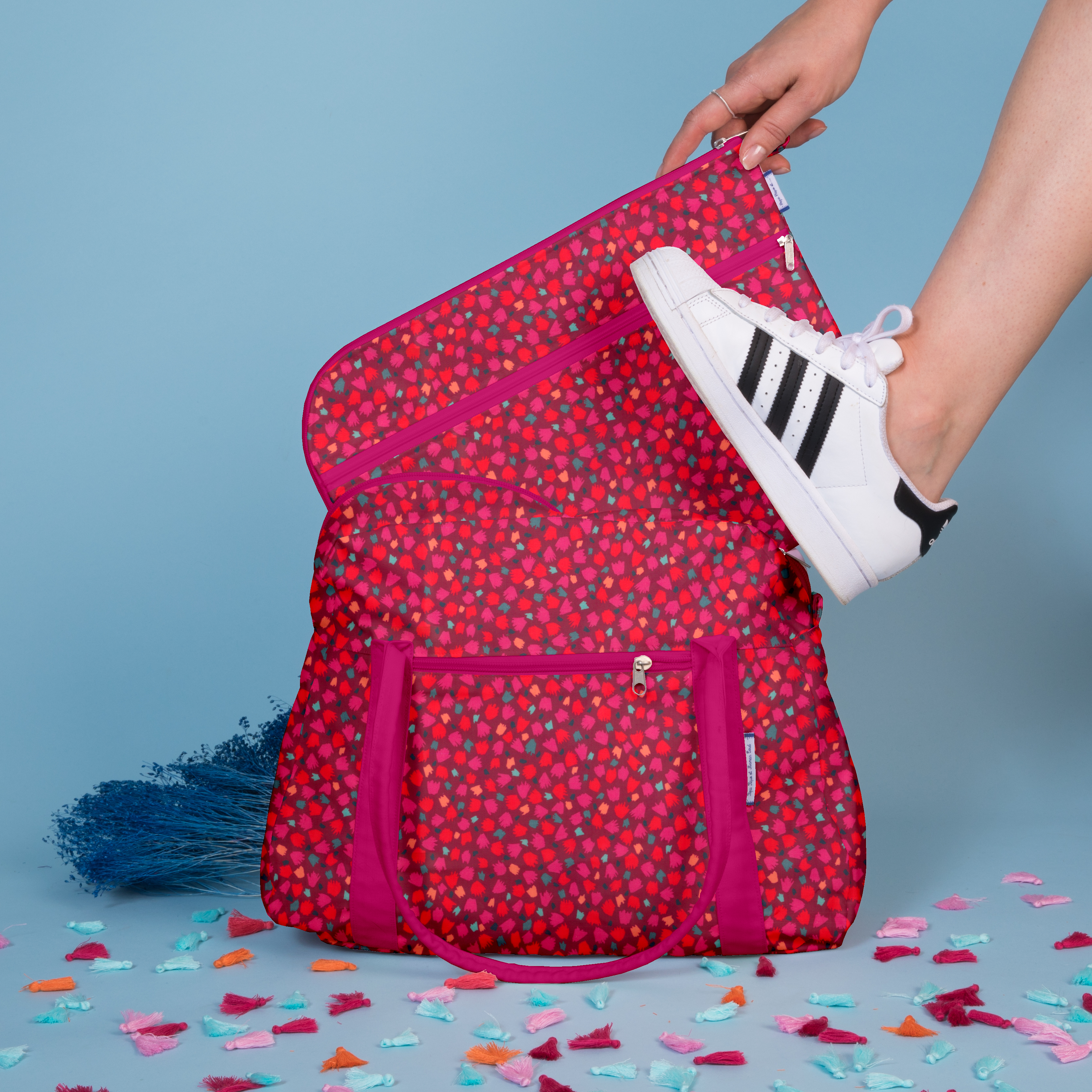 Sac Bowling Pompons Cerise
