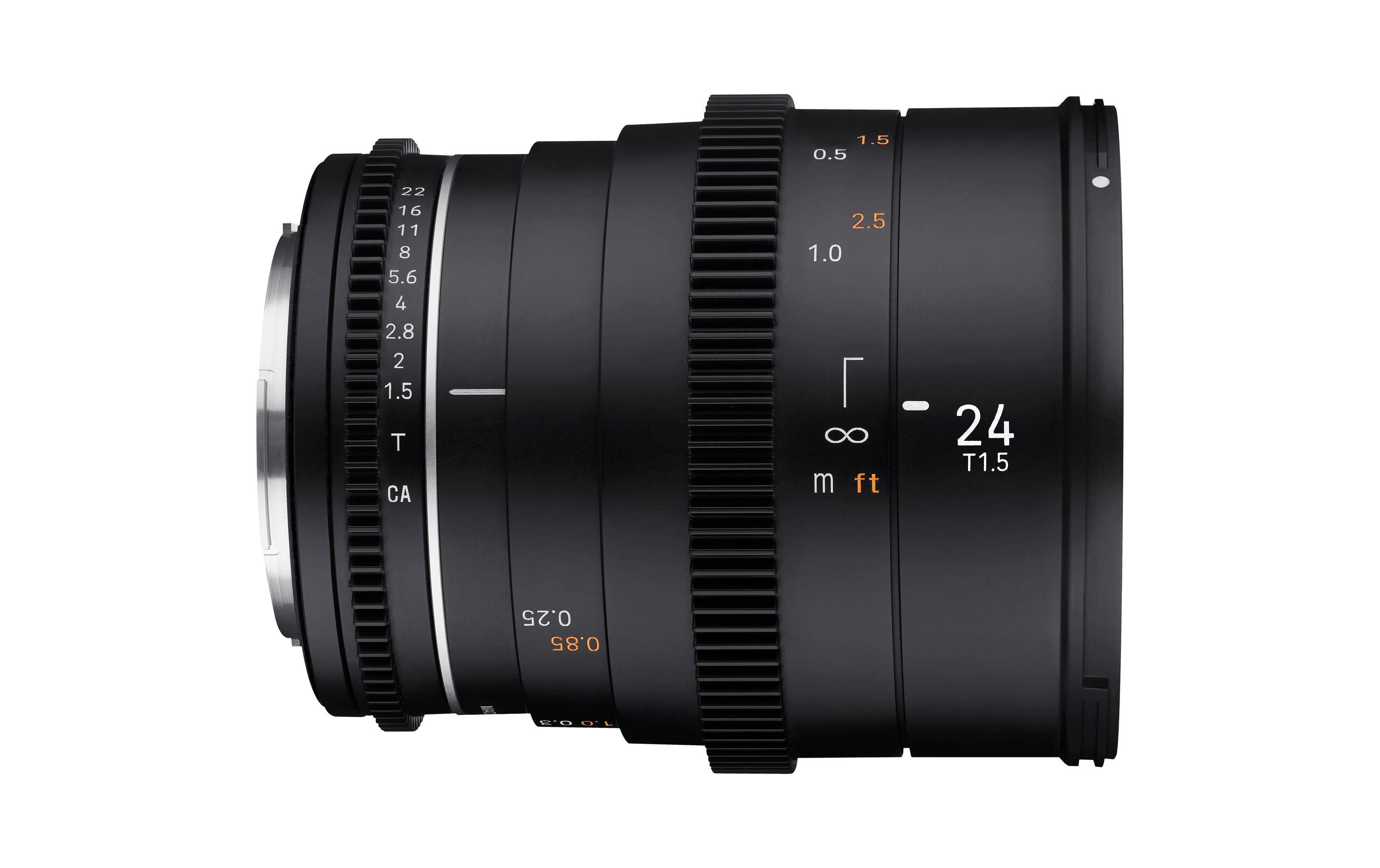 Festbrennweite VDSLR 24mm T/1.5 Mark II – MFT<br>Wettergeschützte Festbrennweite in schlankem Design