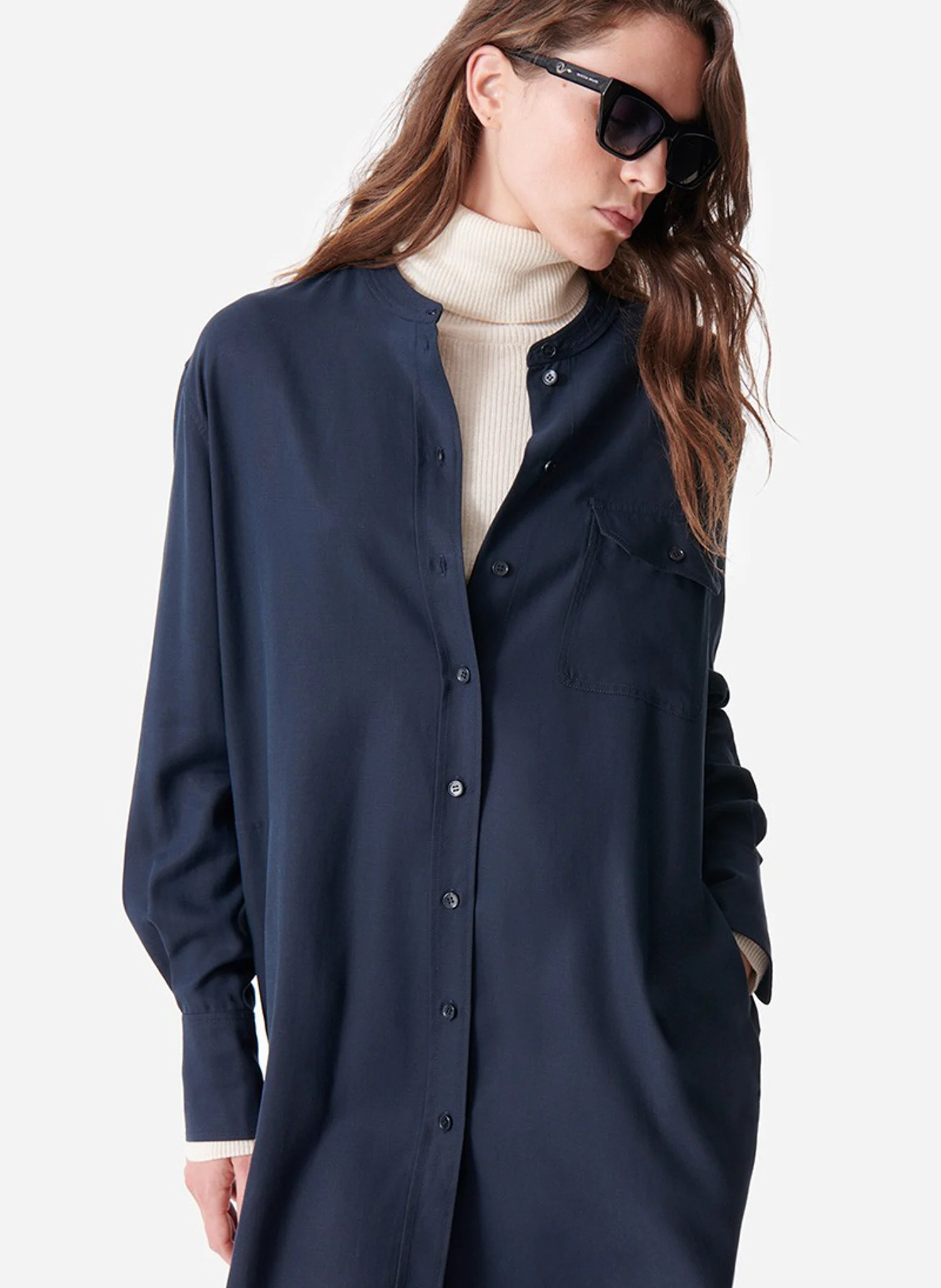 DAO - Robe chemise courte | Bleu