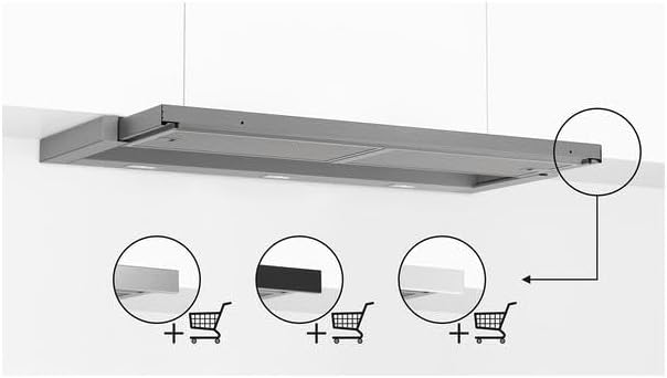 Bosch DFL094A51 Serie 4 Flachschirmhaube, 90 cm breit, Um- & Abluft, Made in Germany, EcoSilence Drive leiser und effizienter Motor, LED-Beleuchtung gleichmäßige Ausleuchtung, Kurzhubtasten