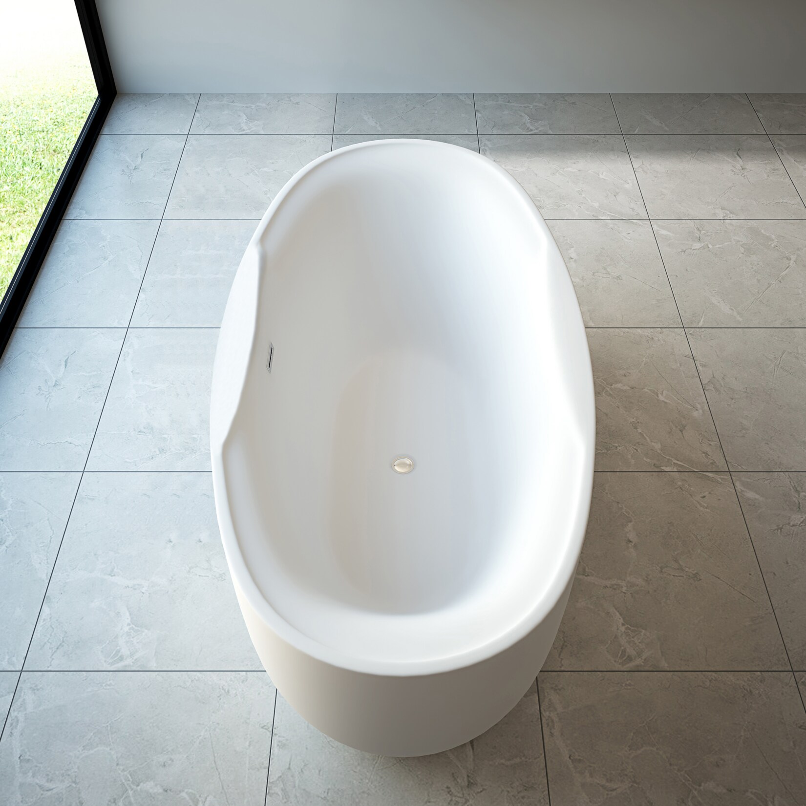 TroniTechnik® Freistehende Badewanne ANAFI Maße ca. 170 x 80 x 58cm Wanne - Füllmenge 195 Liter, aus Acryl mit Siphon