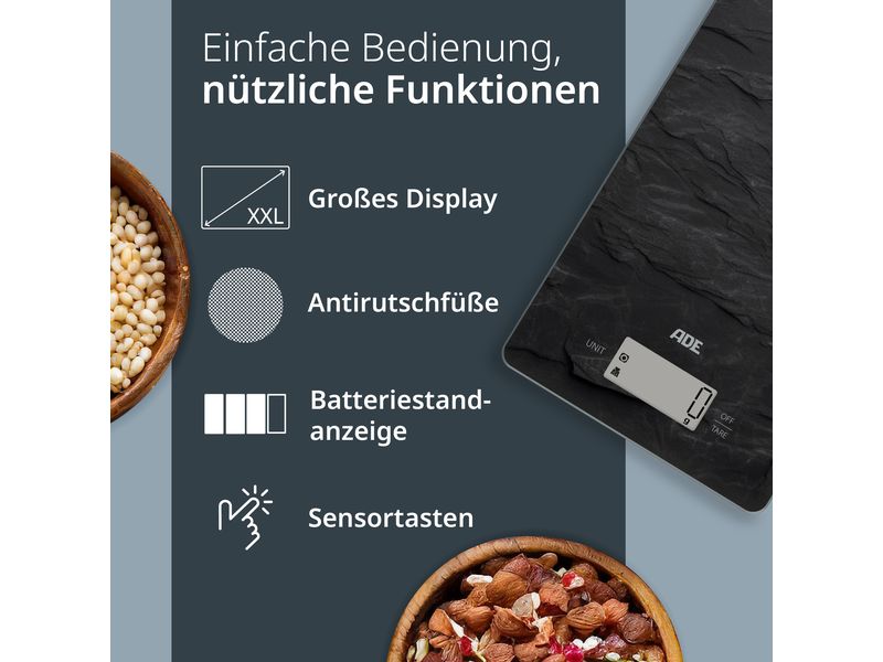 ADE Küchenwaage Julia Schiefer Digitale Küchenwaage