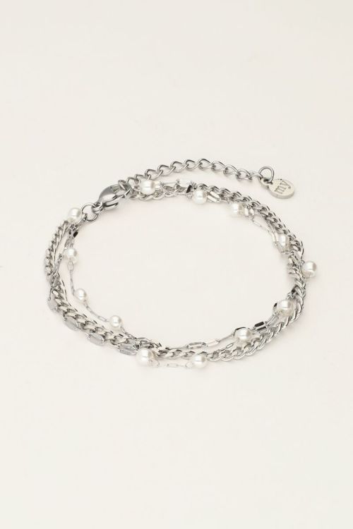 Driedubbele armband met parels