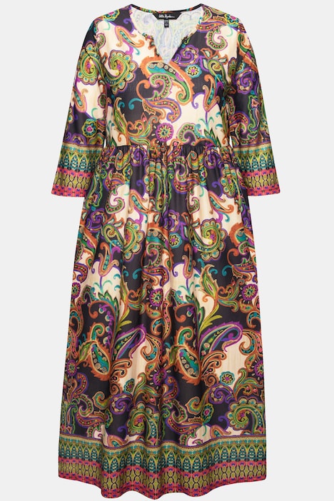 Jersey-Maxikleid, A-Linie, CottonTouch, Alloverdruck