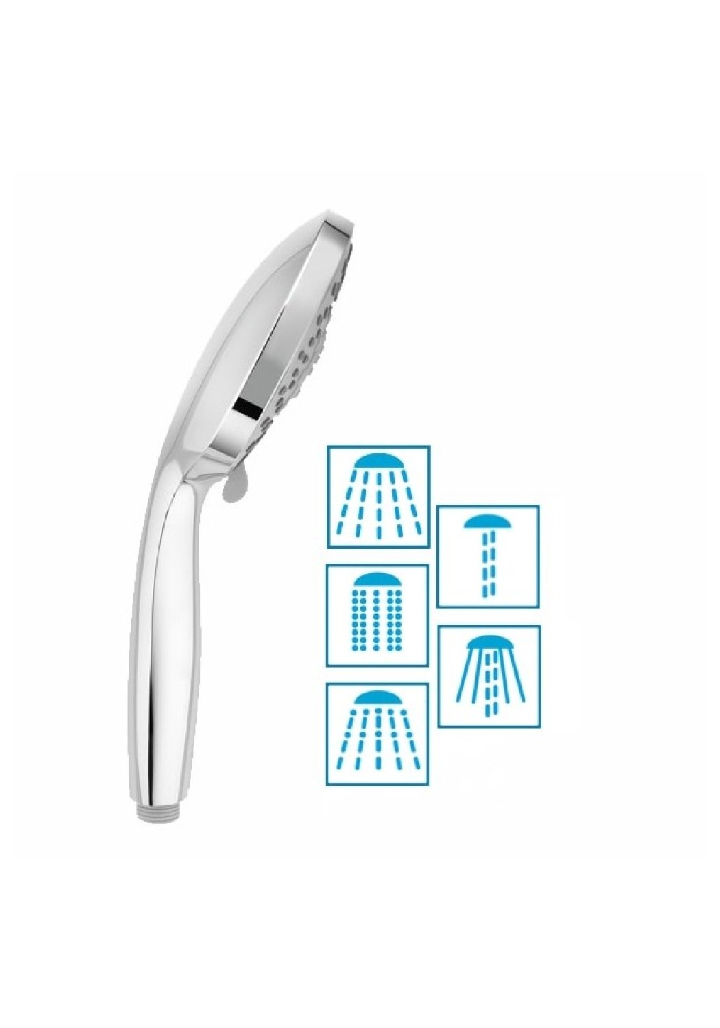 Aquaclic Spar-Duschbrause AquaClic Variété 5-Strahl-Duschkopf mit Zusatzregler