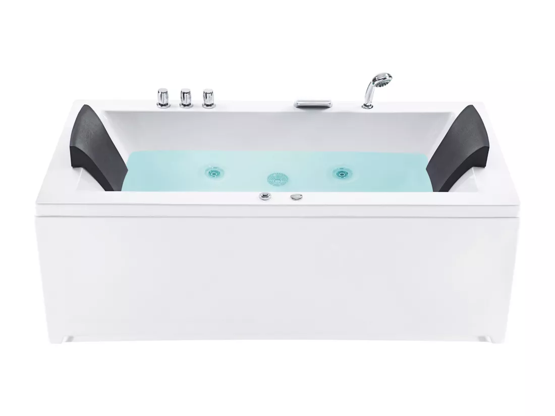 Baignoire balnéo angle droit blanche 183 x 90 cm VARADERO