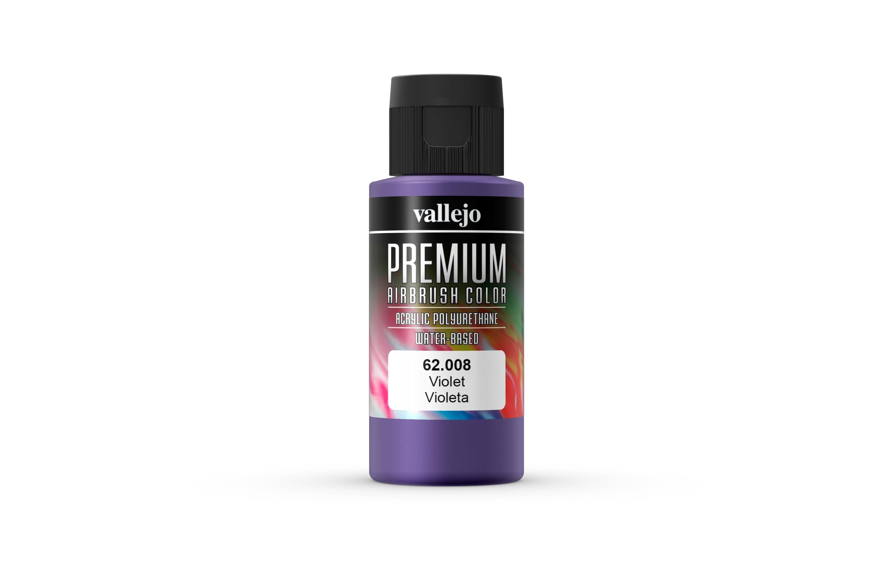 Airbrushfarbe Premium, Violett, 60 mlPremium Airbrush Farbe zum Lackieren von Lexan, Polycarbonat, Glasfaser, Metall und Polyethylene