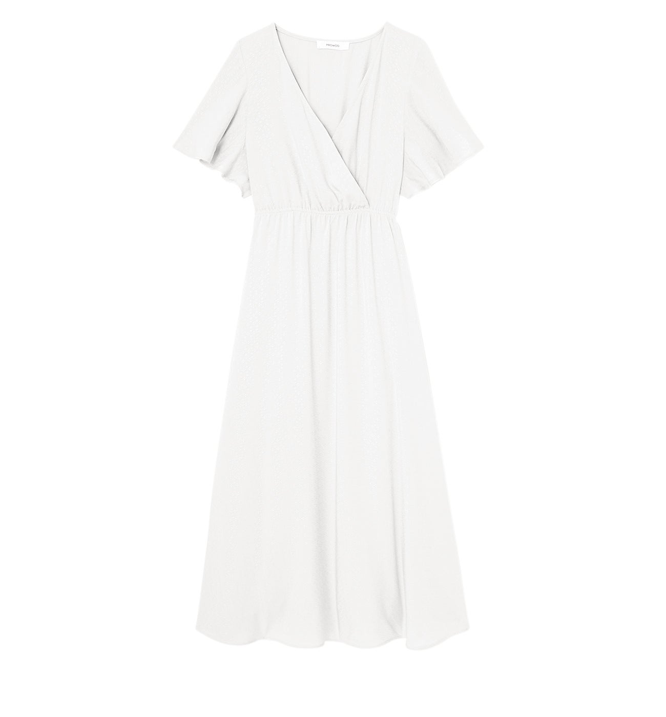 Robe mi-longue unie Femme - Ecru