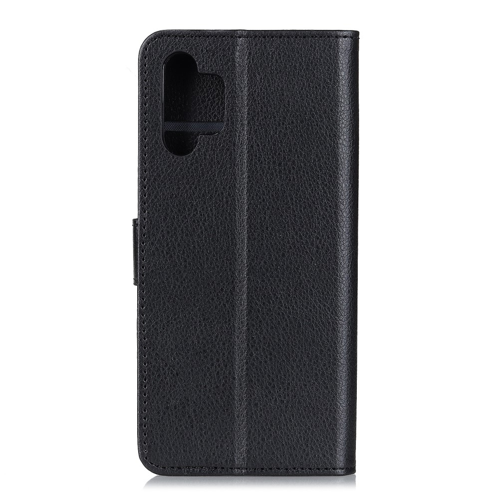 Samsung Galaxy A32 (4G) Leder Tasche Flip Cover Litchi Look - Schwarz